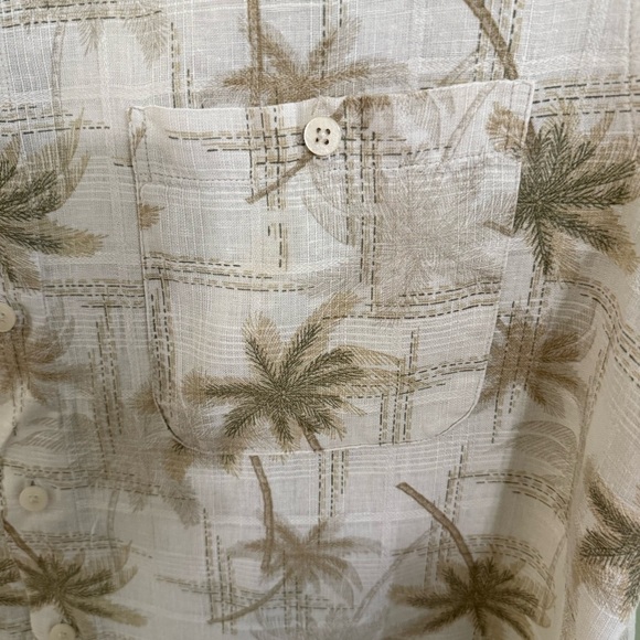 Marc Edwards washable linen Casual Button Down Shirt with Palm Tree Design - Picture 5 of 7